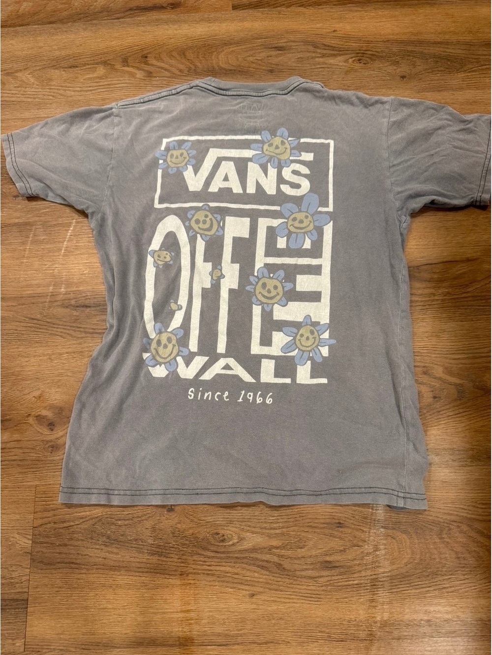 Vans Off The Wall Gray Graphic T Shirt